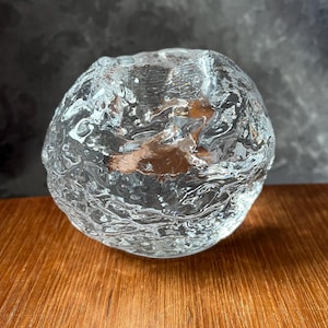 1970s Large Snowball Votive Bowl Kosta Boda Sweden Design Ann Wärff Scandinavian Art Glass MCM Decor Vintage Swedish アートガラス예술 유리 Romantic