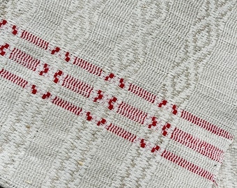 Linen Woven Vintage Swedish Folk Art Traditional Small Size Table Linen Woven Vintage Swedish Folk Art Traditional Small Size Table