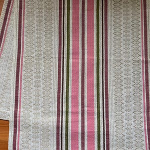 Swedish Vintage Linen Table Runner Decor Woven Folk Crafts Traditional Scandinavian Textile Nordic Design  엷은 황갈색手作り 28 x 120 cm Gray Pink