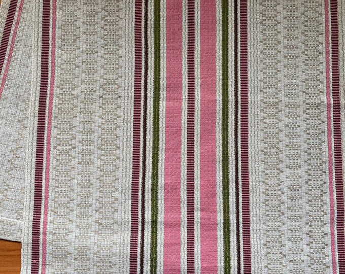 Photo inspiration: Visual Reference: Pink And Brown Vintage Table Runner Swedish Handwoven Linen Cloth