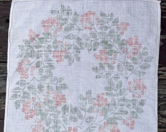 Vintage Swedish Linen Cotton Textiles, Set of 3, Folk Art Prints