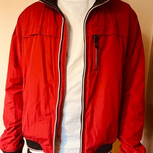 BAILEYS Red and Navy Blue Bomber Jacket Size 3XL men&#39;s Marine Racing Style Functional Outdoor Clothing