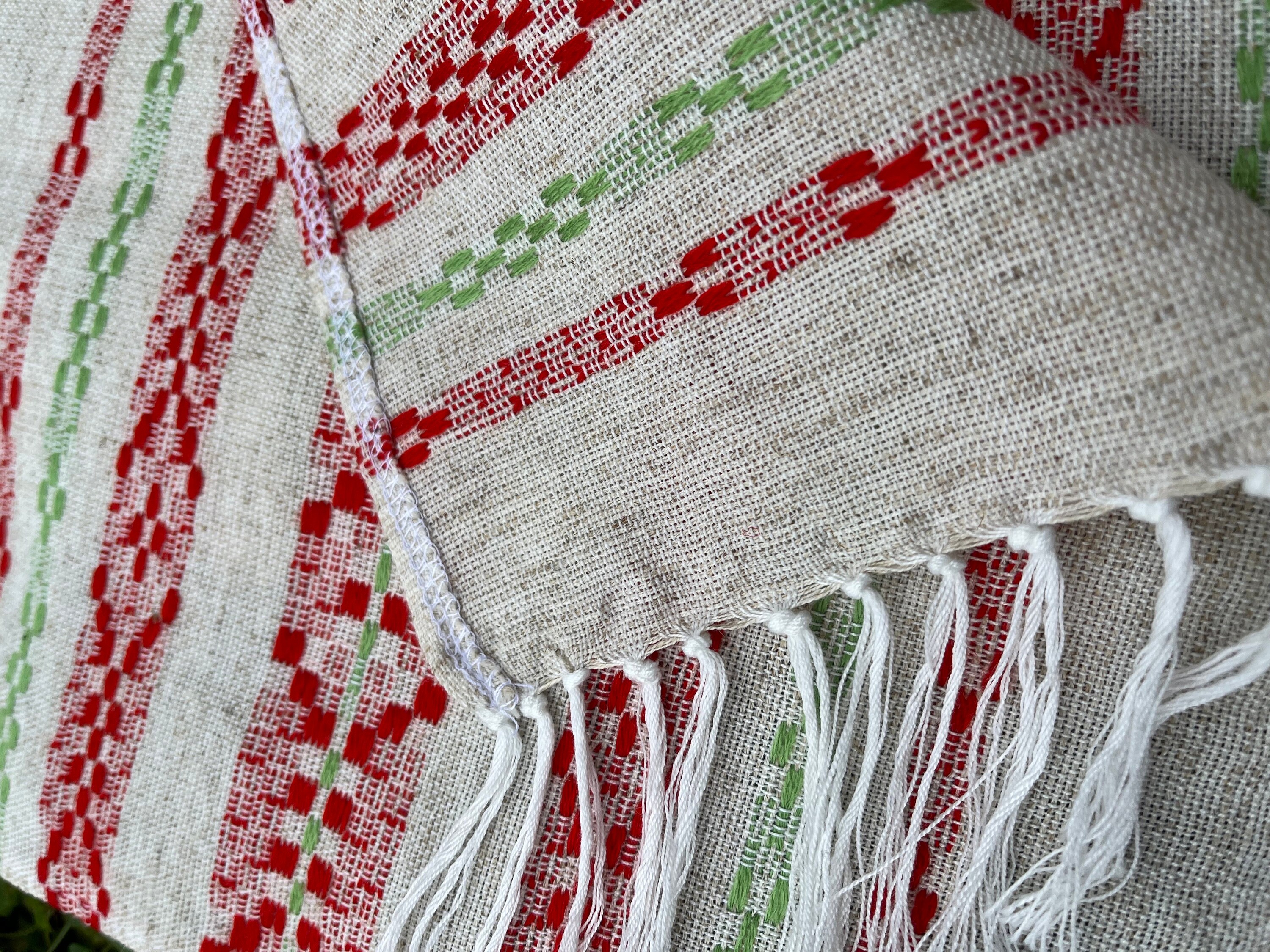Swedish Vintage Linen Towel White Red Christmas Season Decor Swedish Vintage Linen Towel White Red Christmas Season Decor