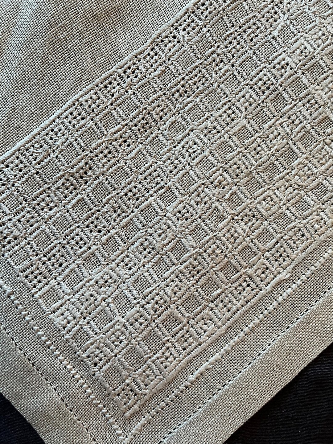 Vintage Swedish Natural Linen Embroidery Ornaments Decor Nordic Folk