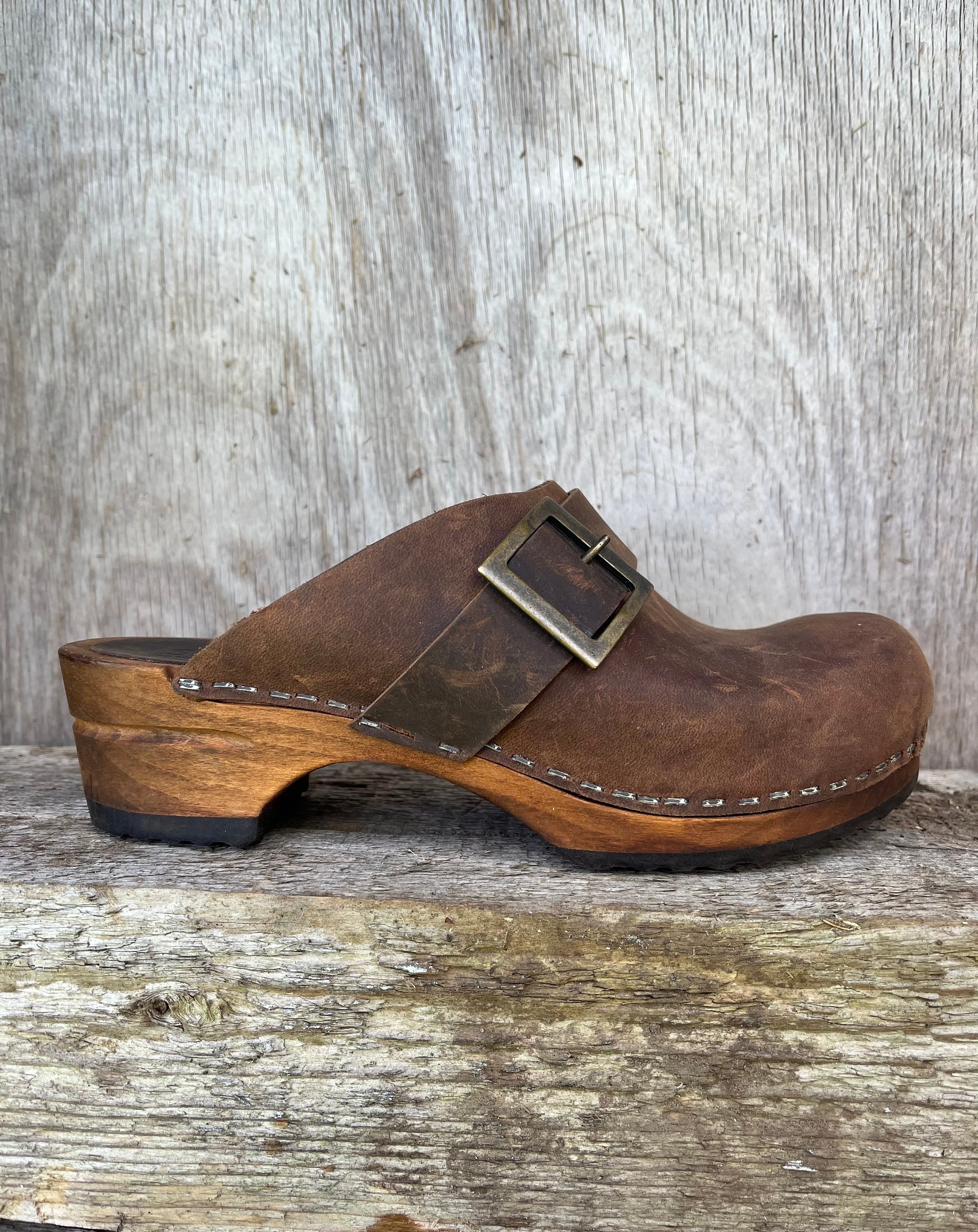 EUR 35 Sanita Danish Wooden and Genuine Leather Clogs Vintage