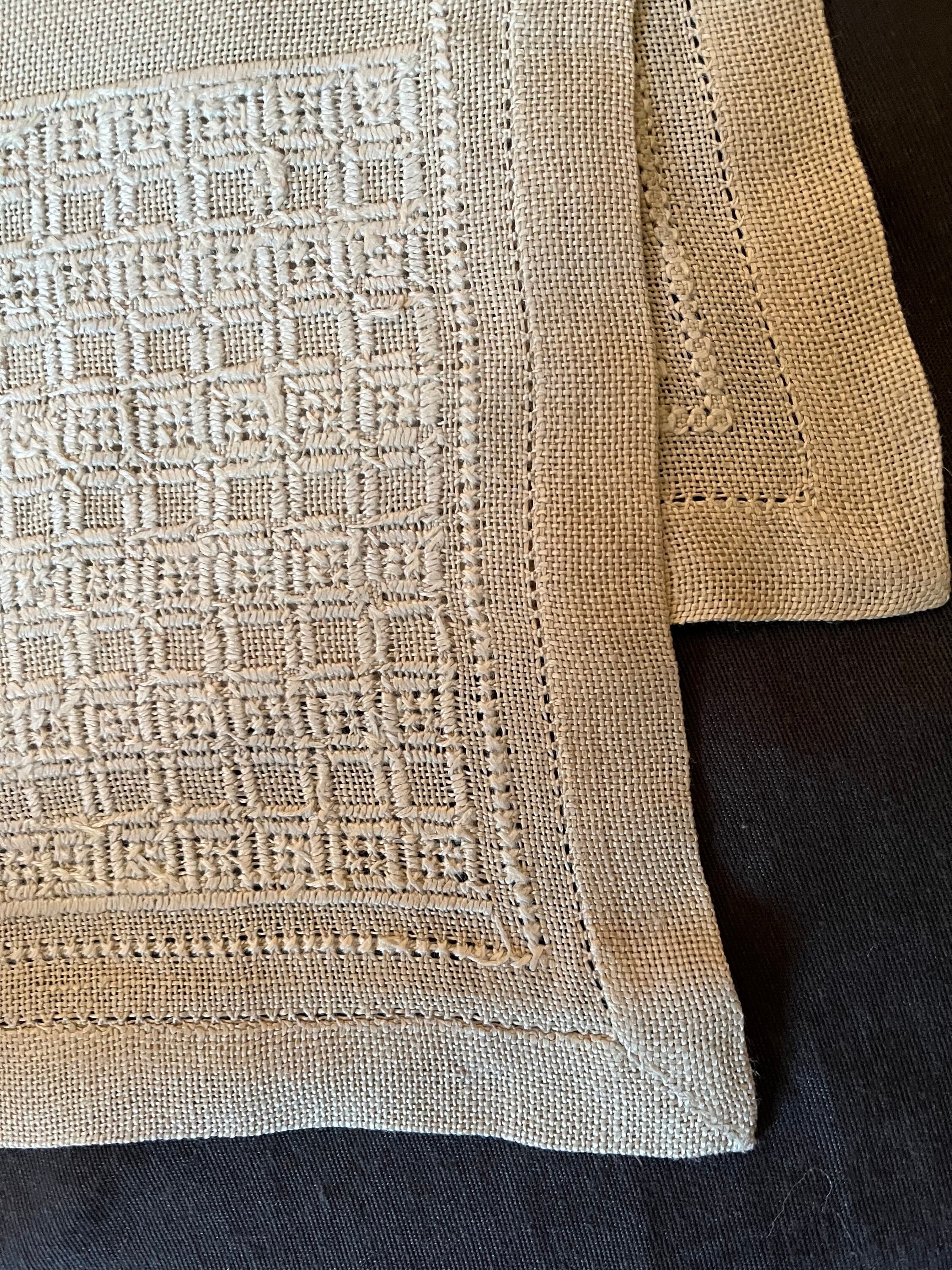 Vintage Swedish Natural Linen Embroidery Ornaments Decor Nordic Folk