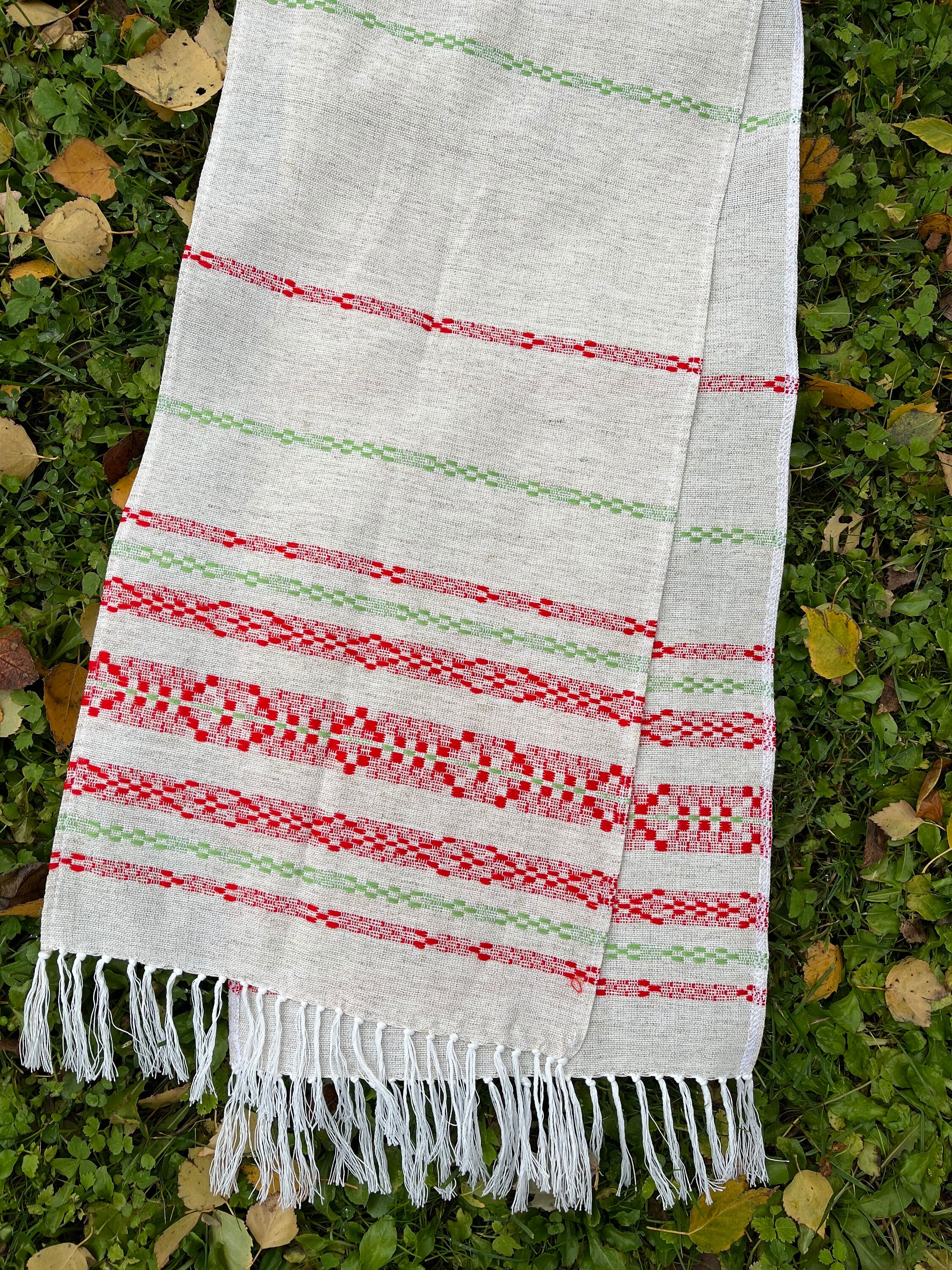 Swedish Vintage Linen Towel White Red Christmas Season Decor Swedish Vintage Linen Towel White Red Christmas Season Decor