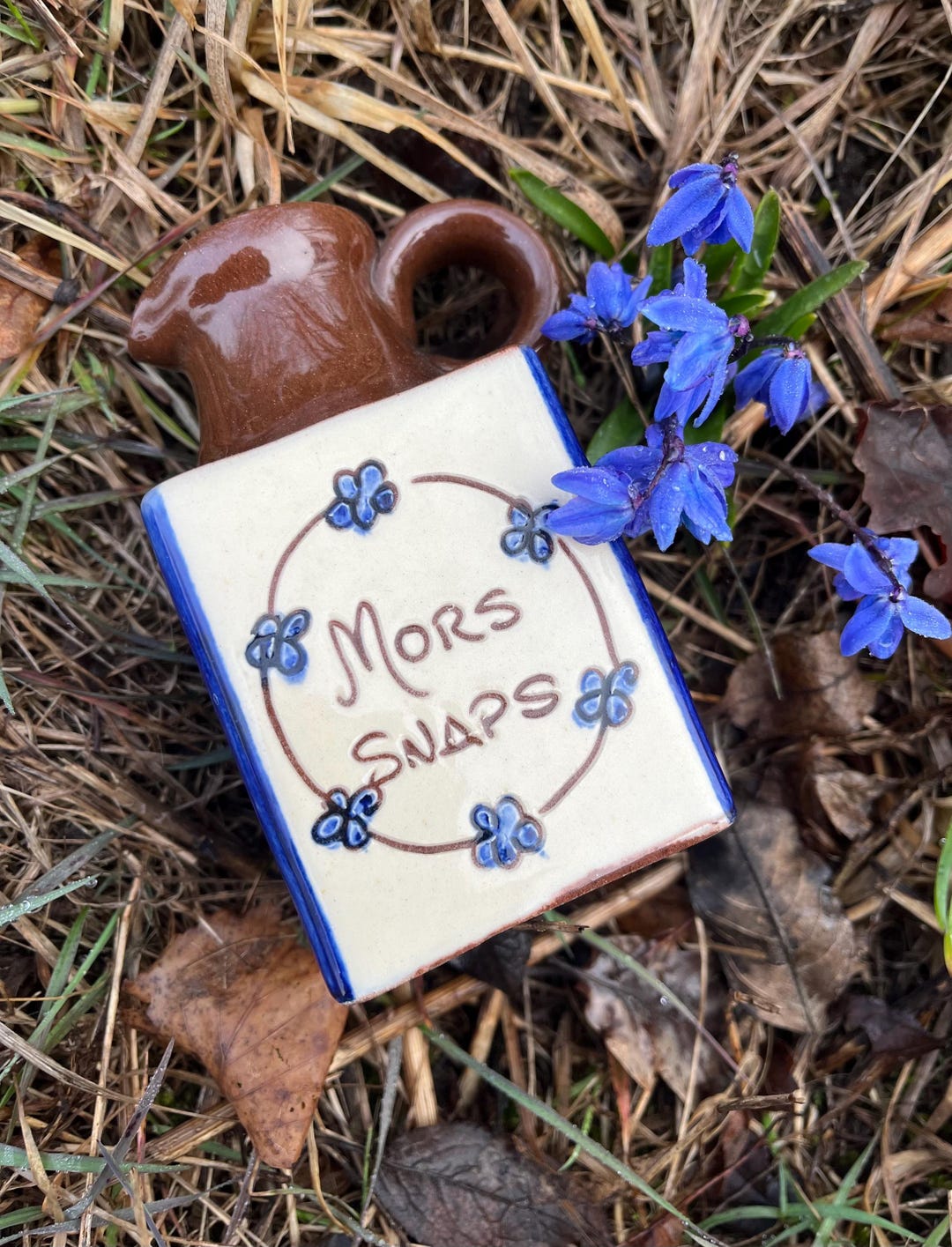 Mors Snaps Swedish Ceramic Jar Art Pottery Vintage Sweden Brown