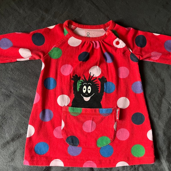 62-68 cm suédois vintage Åhléns Baby Girl Cotton Tricot Jersey Robe d'été 4-6 mois cadeau jersey de coton BARBAPAPA