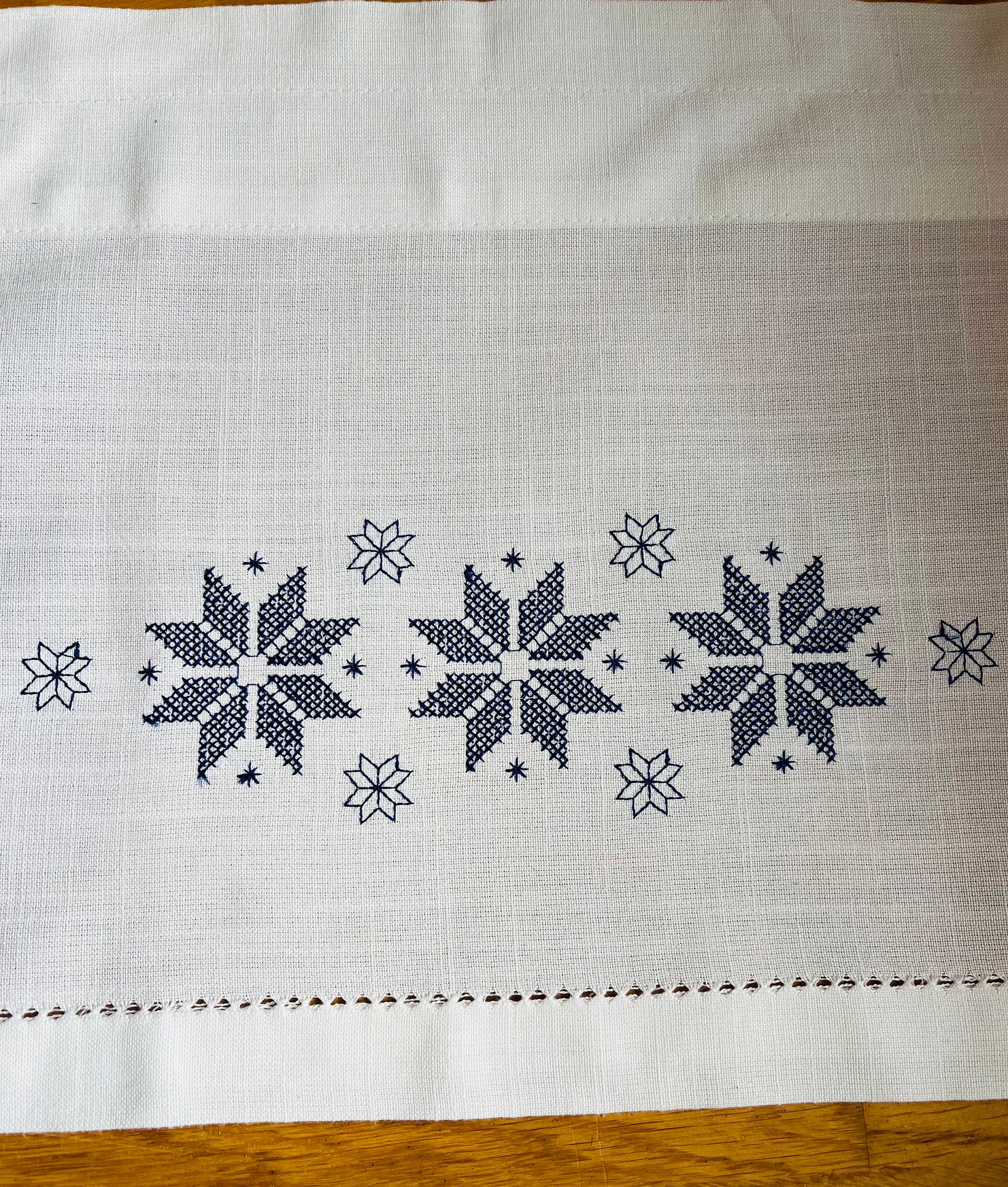 Selbu Star Vintage Swedish Window Valence, Handmade Embroidery - Etsy