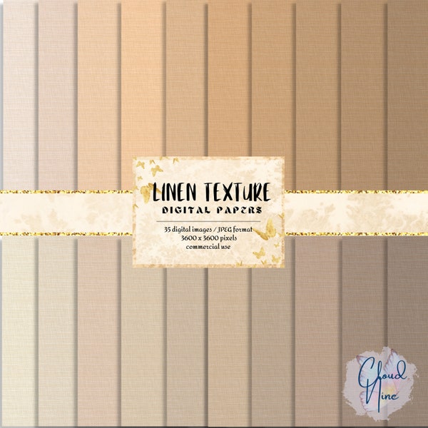 Neutral Linen Digital Paper, brown linen burlap textures, brown linen scrapbook paper, brown canvas, beige linen digital backgrounds