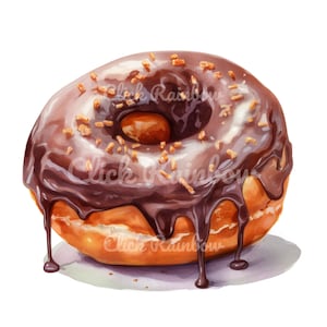 Donut Clipart, 12 Donut PNG, Donut Illustration, Donut Digital Art, Donut Painting, Donut Design, Donut Graphics, Instant Download
