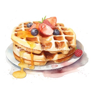 Waffle Clipart, 12 Waffle PNG, Waffle Illustration, Digital Waffle, Waffle Canvas, Waffle Graphic, Waffle Art Print, Instant Download