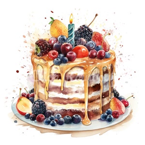 Birthday Cake Clipart, 12 Birthday Cake PNG, Birthday Cake Design, Birthday Cake Art Print, Birthday Cake Digital Art, Digital Download