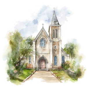 Church Clipart, 12 Church PNG, Church Illustration, Church Art Bundle for Paper Crafting and Digital Crafting, Card Making, Digital Download