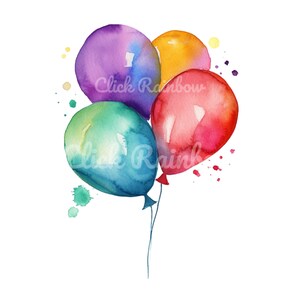 Party Balloons Clipart, 12 Party Balloons PNG, Balloons Illustration ...