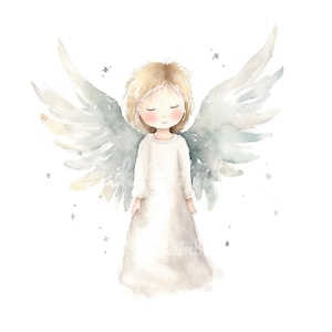 Lindo ángel clipart, 12 PNG de alta calidad, imprimible cristiano, manualidades en papel y digitales, creación de tarjetas de bautismo, sublimación, descarga instantánea