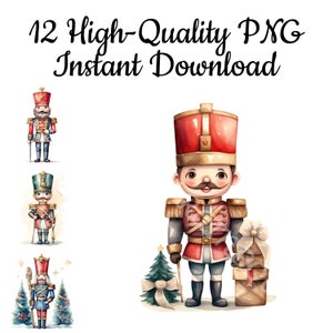 Christmas Nutcracker Clipart, 12 Nutcracker PNG, Nutcracker Illustration, Nutcracker Art Print, Nutcracker Digital Art, Instant Download
