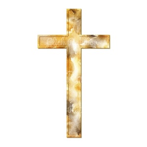 Gold Christian Cross Clipart, 12 Christian Cross PNG, Christian Cross Watercolor, Christian Cross Illustration, Digital Download