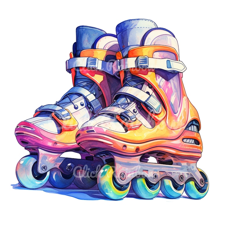 Rollerblades Clipart, 12 Rollerblades PNG, Rollerblades Illustration, Rollerblades Watercolor ...