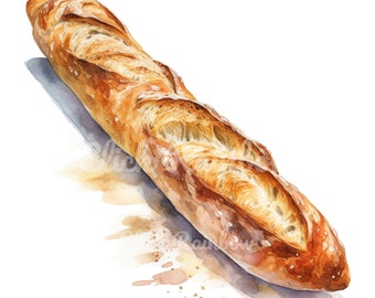 Clipart de Baguete: 12 Ilustrações de Pão em PNG (Download Digital)