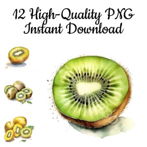 Kiwi Clipart, 12 Kiwi PNG, Kiwi Illustration, Kiwi Design, Kiwi Digital Art, Kiwi Sublimation, Kiwi Painting, Kiwi Graphic, Instant Download
