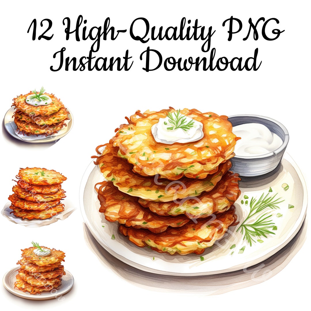 Latkes Clipart 12 High-quality PNG Hanukkah (Instant Download) - Etsy