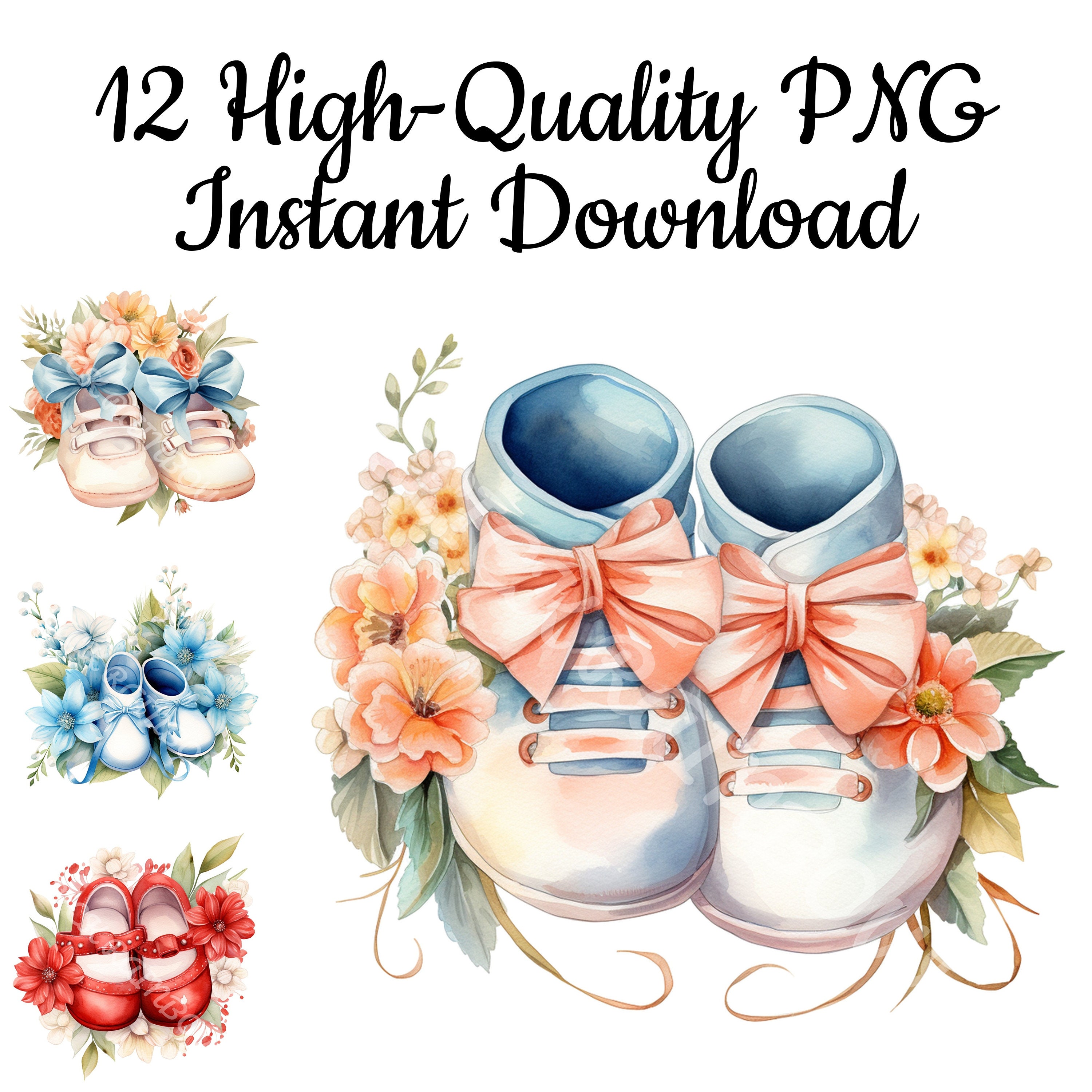 Vintage baby shoes clipart