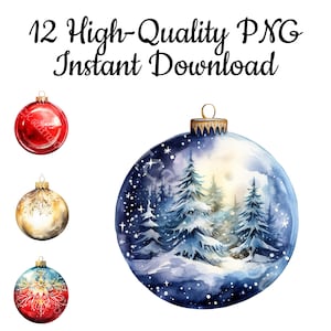 クリスマス ボーブル クリップアート、12 個のクリスマス ボーブル PNG、クリスマス ボーブル デザイン、クリスマス ボーブル イラスト、ボーブル ペインティング、即時ダウンロード