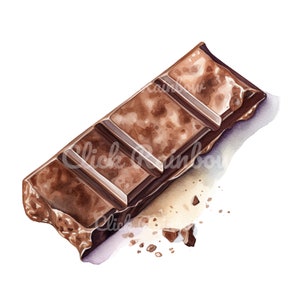Chocolate Bar Clipart, 12 Chocolate Bar PNG, Chocolate Bar Watercolor, Chocolate Bar Sublimation, Digital Chocolate Bar, Chocolate Download