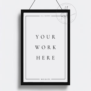 2x3 Editable Color Hanging Frame Mockup | 4K Dual Mode Printable Wall Art Mock up | Color Change Photo Frame for Digital Prints | 8x12 PSD |
