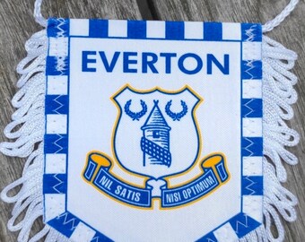 Everton FC 1980s soccer football handmade fait-main pennant fanion wimpel banderin - unique vintage rare decorative item