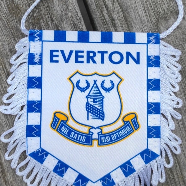 Everton FC 1980s soccer football handmade fait-main pennant fanion wimpel banderin - unique vintage rare decorative item