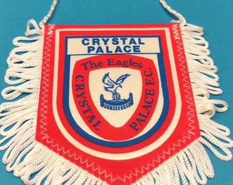 Crystal Palace 1980s soccer football handmade fait-main pennant fanion wimpel - unique vintage rare decorative item