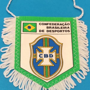 ブラジル ブラジル 1980年代 サッカー フットボール ハンドメイド フェイトメイン ペナント ファンイオン ペナント - ユニーク ヴィンテージ レア 装飾品