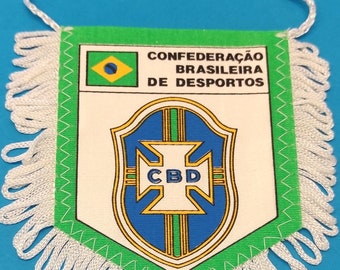 Brasil Brazil Brazilië 1980s soccer football handmade fait-main pennant fanion wimpel - unique vintage rare decorative item