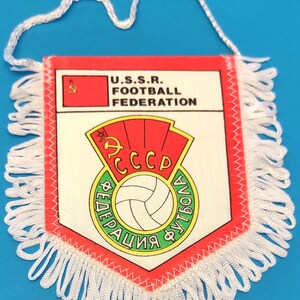 ソビエト連邦 1980年代 サッカー サッカー ハンドメイドペナント/ファニオンフェイトメイン/ハンドメイドペナント/素晴らしいカラーグラフィックのヴィンテージアイテム