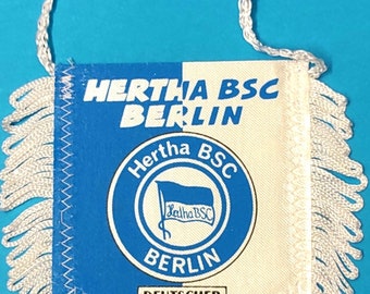 Hertha BSC Berlin 1990s soccer football handmade fait-main pennant fanion wimpel banderin - unique vintage rare decorative item