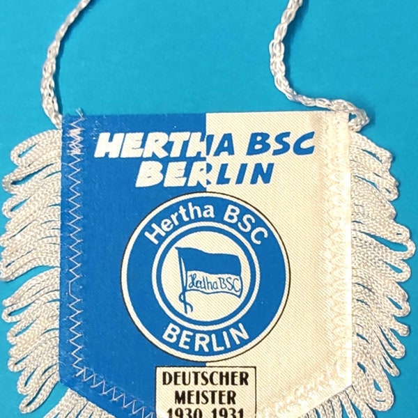 Hertha BSC Berlin 1990s soccer football handmade fait-main pennant fanion wimpel banderin - unique vintage rare decorative item