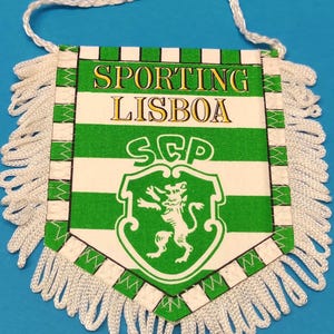 Sporting Lisbon Lisboa club 1980s handmade soccer futbol futebol football handmade pennant wonderful colors and graphics