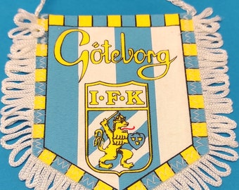 Göteborg IFK sweden sverige suecia suède 1980s soccer football handmade fait-main pennant fanion wimpel unique vintage rare decorative item