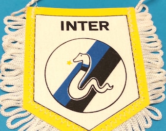 Inter de Milán 1980 calcio fútbol fútbol hecho a mano fait-main gagliardetto banderín fanion banderín - único vintage raro super artículo decorativo