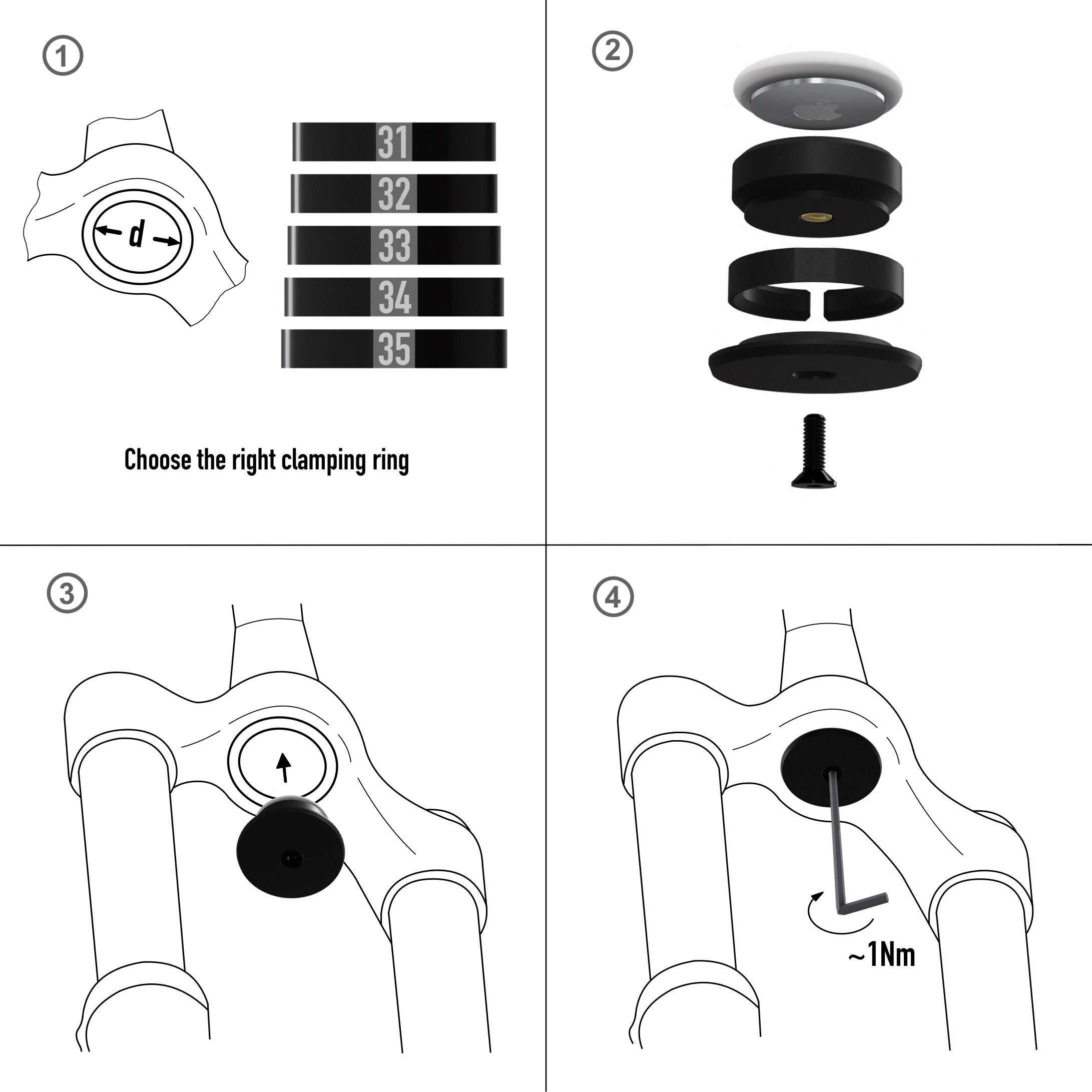MTB AirTag Holder for the Fork Bicycle AirTag Holder Etsy UK