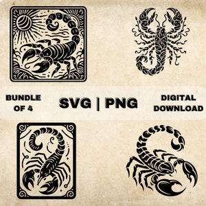 Scorpio SVG Bundle, Zodiac Sign Clipart, Hand Drawn Astrology Themed Vector Illustration, SVG Files For Laser Engraving & Craft