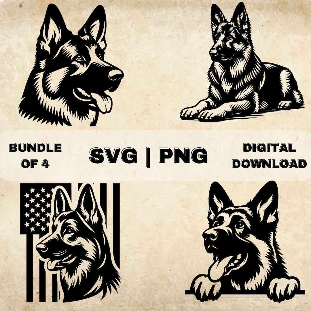 □Germanshepherd□１９７４〜◇１６×２０◇ Copen◇ German Shepherd SVG Bundle, German Shepherd Clipart, Hand Drawn