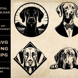 Vizsla SVG Bundle, PNG, niedliche Hunde Clipart, handgezeichnete spähende Hund Vektor Illustration, SVG-Dateien für die Lasergravur