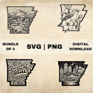 Arkansas SVG Bundle, Arkansas State Clipart, dessiné à la main oiseau moqueur Art thème illustration vectorielle, fichiers PNG pour gravure laser & artisanat