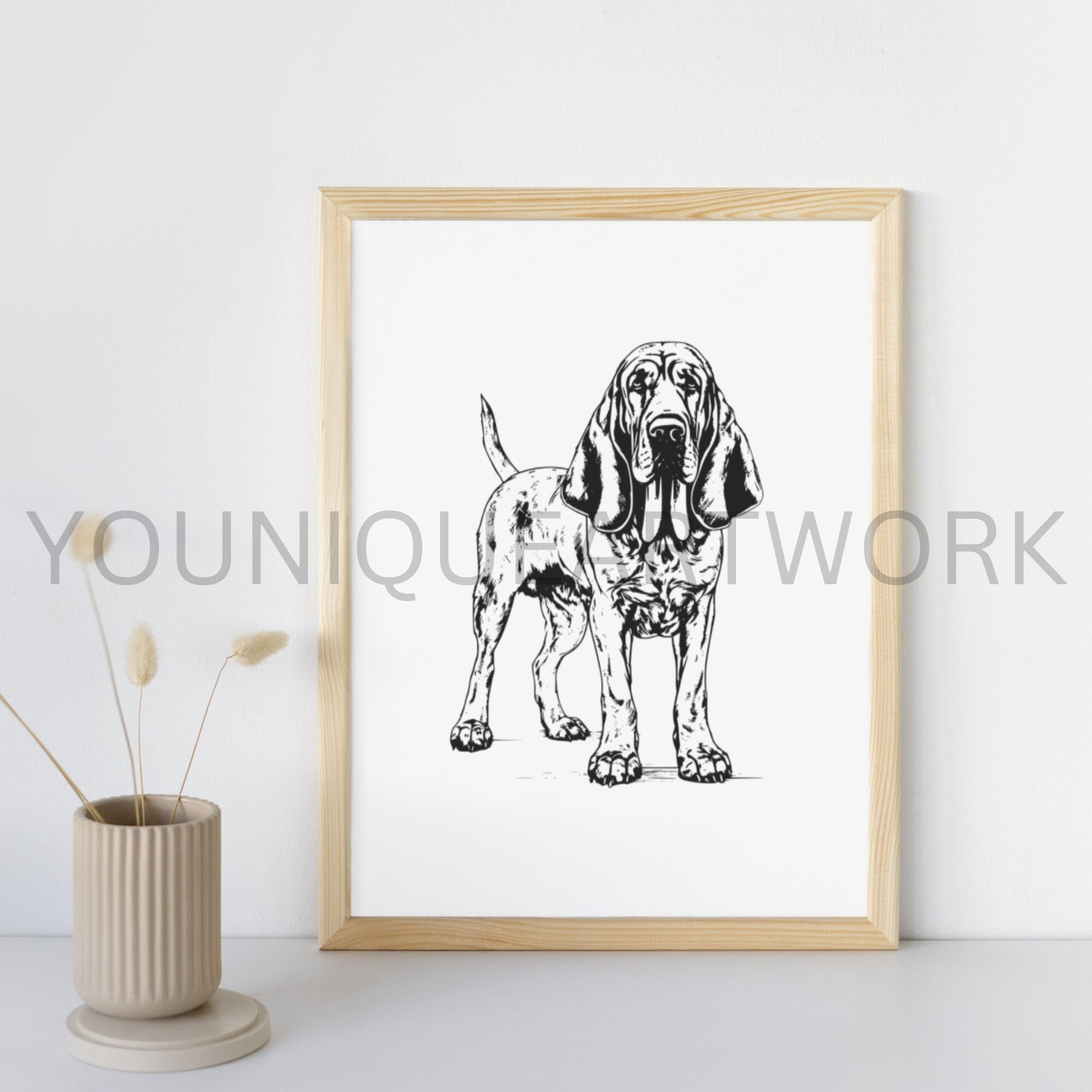 Bloodhound SVG Bundle PNG Bloodhound Clipart Hand Drawn Dog - Etsy