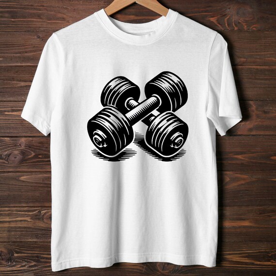 Gym Weight SVG Bundle, Weightlifting Clipart, Hand Drawn Gym Theme