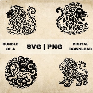 Leo SVG bundel, sterrenbeeld clipart, hand getrokken astrologie thema vectorillustratie, SVG-bestanden voor lasergravure & ambacht